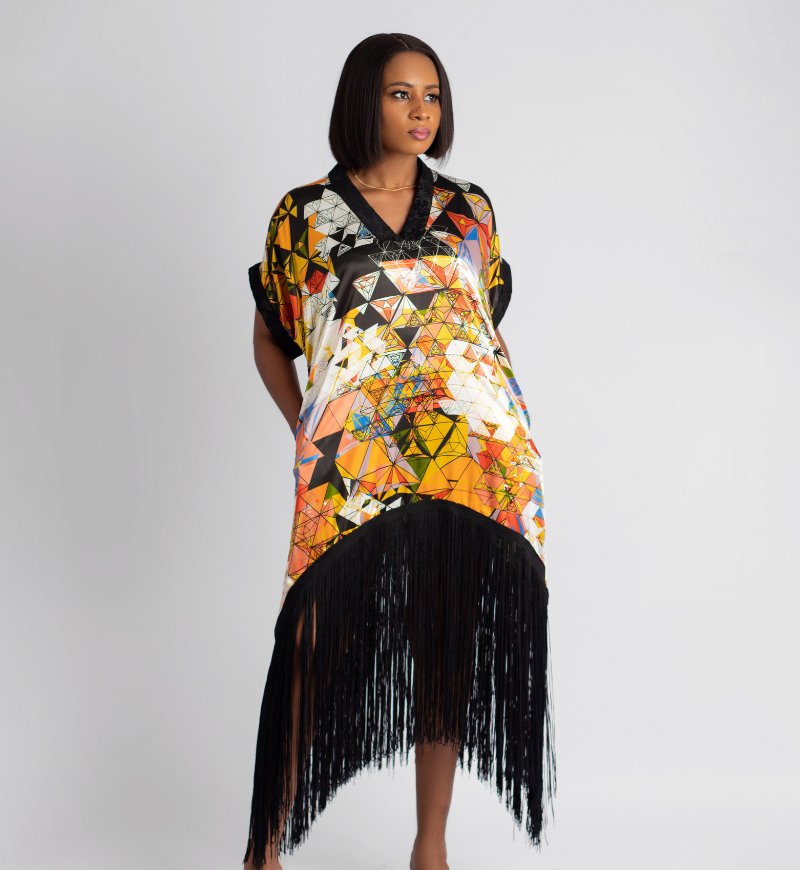 Tonia Luxury Fringe Dress B