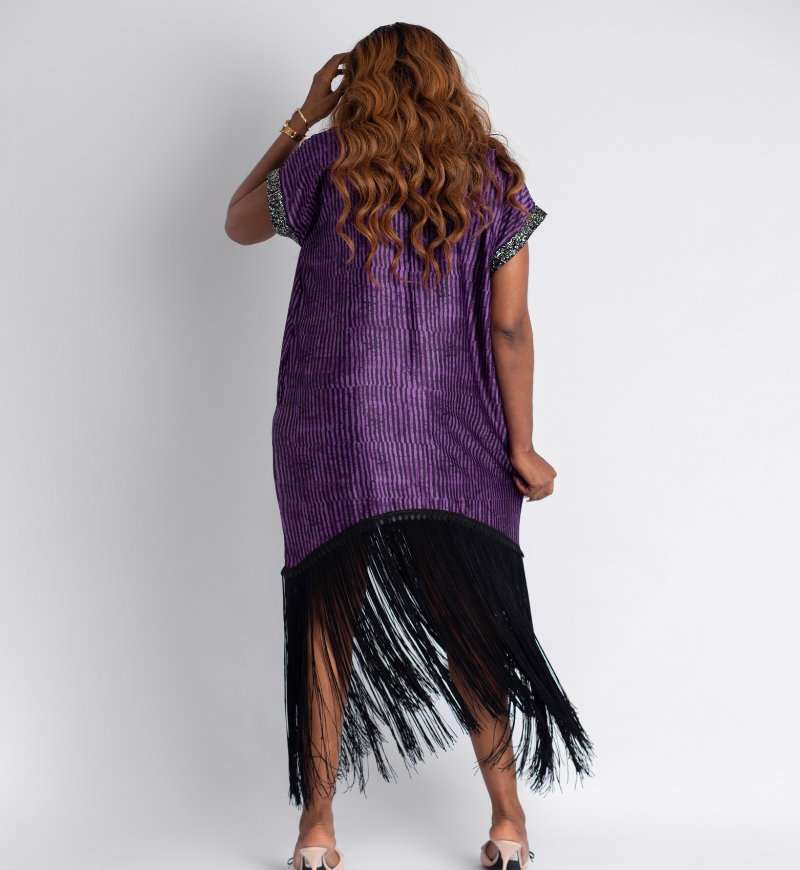 Tonia Luxury Fringe Dress A (Purple)